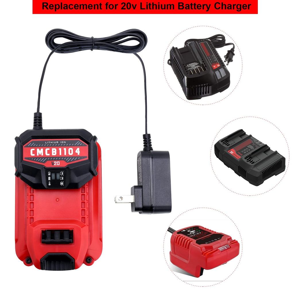 ELEFLY Compatible with Craftsman 20V Battery CMCB1104 Fast Charger, Compatible with Craftsman 20V Lithium Battery CMCB201 CMCB202 CMCB205 CMCB209 CMCB206 CMCB202-2