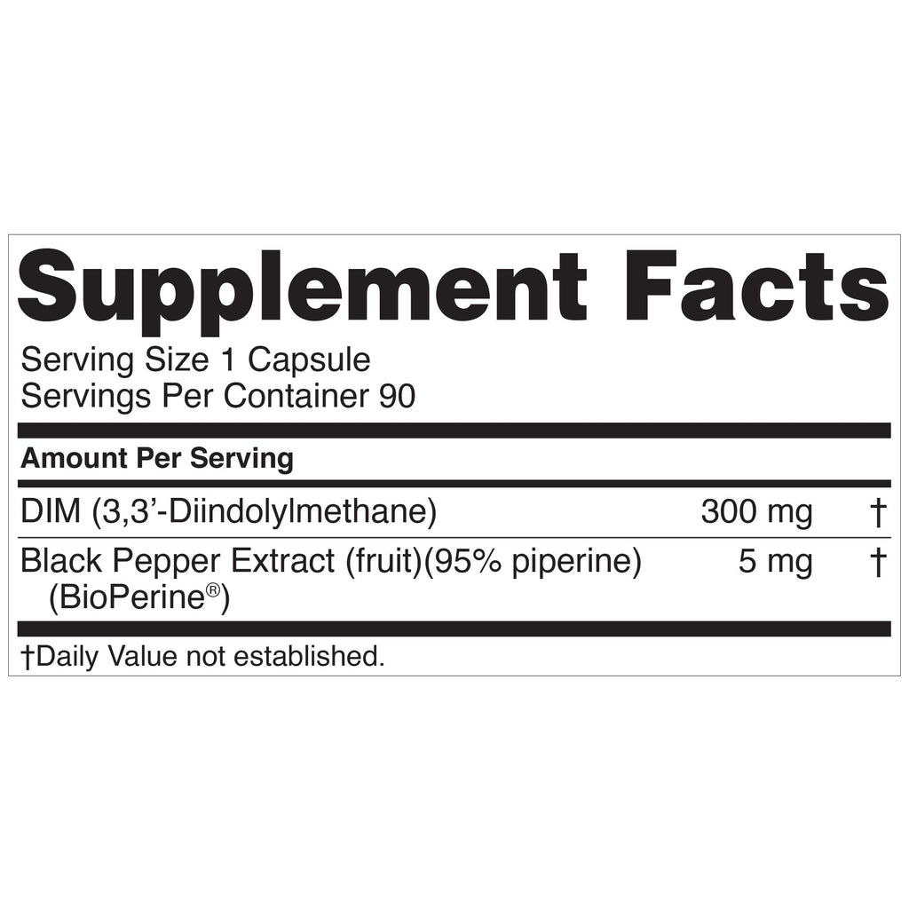 Nugenix Essentials DIM Supplement 305 mg Diindolylmethane & BioPerine for Hormone Balance, 90 Capsules