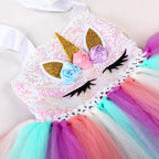 Tutu Dreams Unicorn Dress Princess Dress Up Clothes for Little Girls Halloween Costumes Birthday Outfit Gifts Party Favors Decorations (Sequin Unicorn, 5-6 Years)