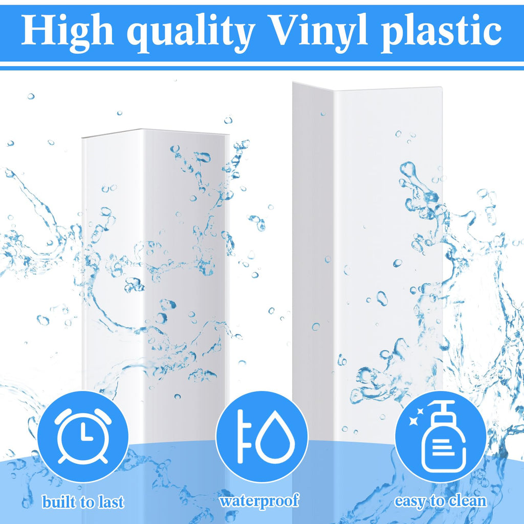 Sasylvia 10 Pcs Wall Corner Protector Guards, Vinyl 3/4 x 36 Inch Corner Trim Molding, Avoid Scratching Scuffs, Ease Install and Cleaning for Door Countertop Furniture Cabinet Protection, White