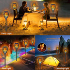 Ollivage Solar Lights Outdoor 43" Flickering Flame Solar Torch Lights