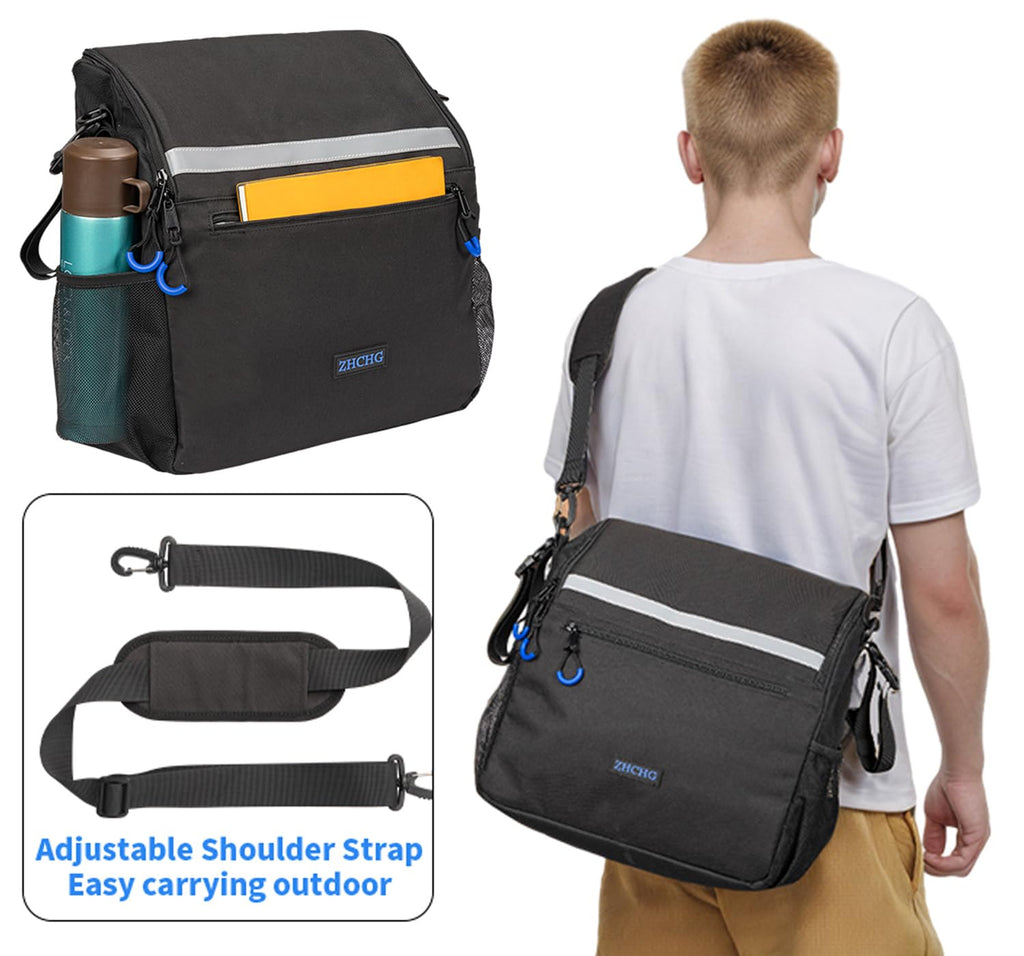 ZHCHG Wheelchair Bags, Wheelchair Backpack with Cup Holder, Wheelchair Bags to Hang on Back, Electric Wheel Chair Accessories, Large Storage Bag for Walker Rollator