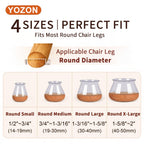 Chair Leg Floor Protectors for Hardwood Floors Felt Furniture Pads Silicone Caps 16 Pack Anti-Scratch Reduce Noise Clear Round Medium Fit 3/4" to 1-3/16" (19-30mm)