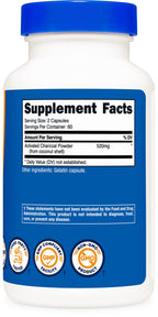 Nutricost Activated Charcoal 520mg, 120 Capsules - Premium Powder, Non-GMO & Gluten Free (3 Bottles)