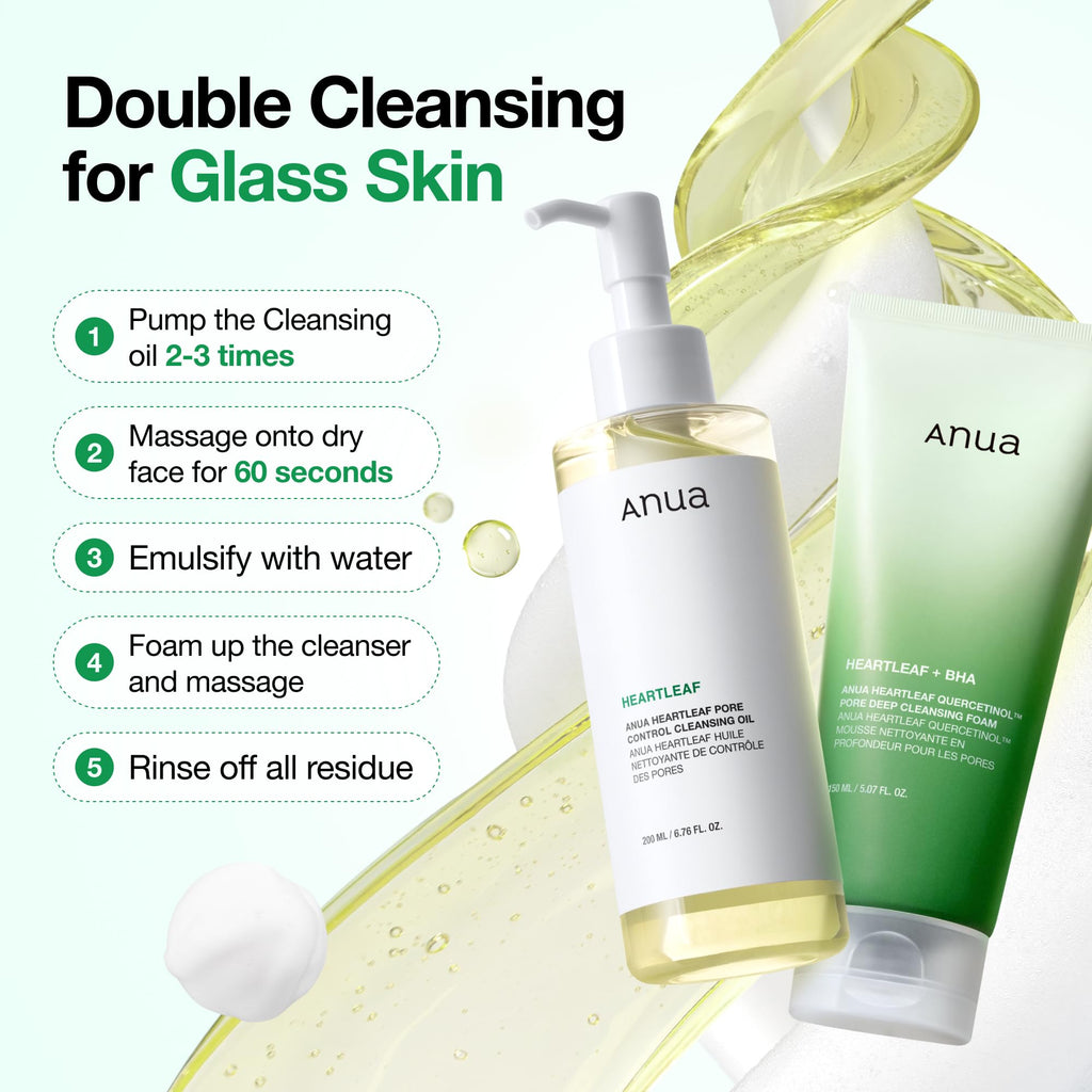 Heartleaf Pore Control Cleansing Oil by Anua for Unisex - 6.76 oz Cleanser