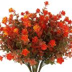 RECUTMS Artificial Fall Mums Flowers No Fade Faux Autumn Plants Outdoor 8Pc