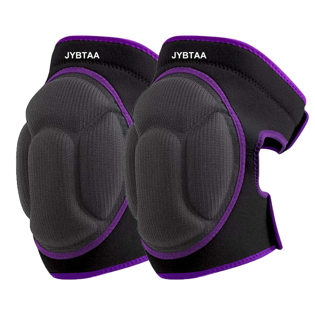 JYBTAA Knee Pads for Women Men, Adjustable Knee Cushions, Purple M (1 Pair)