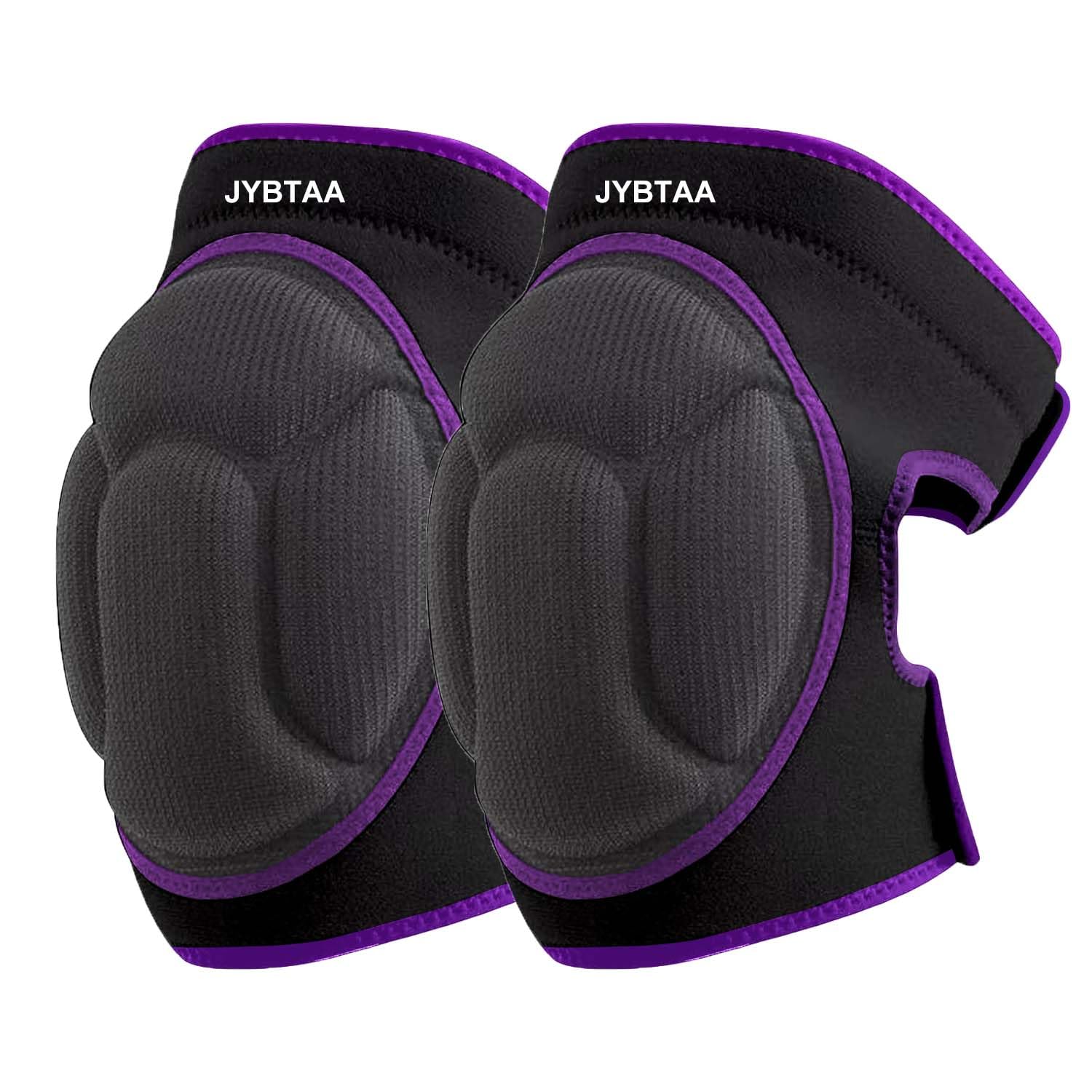 JYBTAA Knee Pads for Women Men, Adjustable Knee Cushions, Purple M (1 Pair)