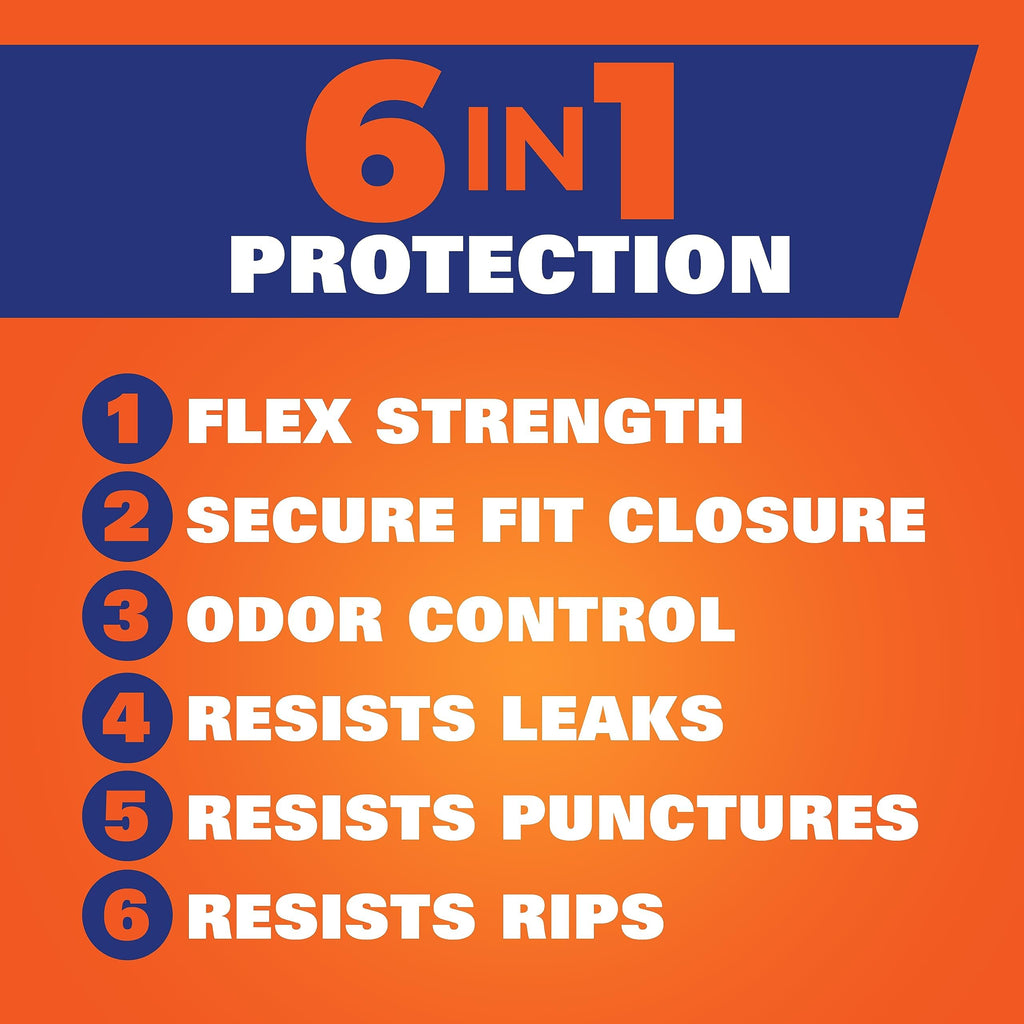 Hefty Ultra Strong 13-Gallon Trash Bags, Tall Kitchen, Drawstring Closure, Odor Control, White, Unscented, 40-Pack