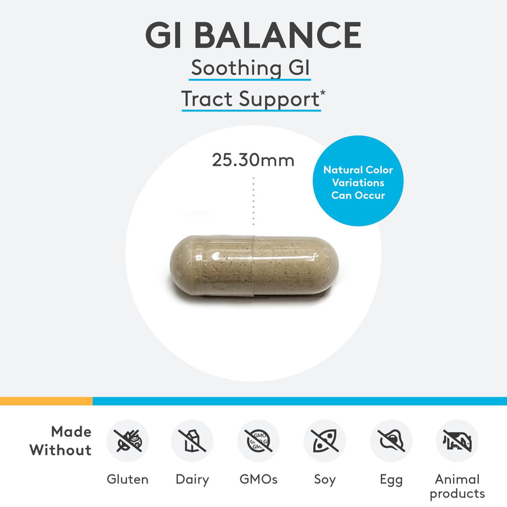 XYMOGEN GI Balance - Supports Gastrointestinal Health & Healthy Bowel Movements - Free of Gluten, Dairy & Soy - 150 Capsules