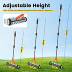 Thatch Rake with Wheels, 37-65.35'' Adjustable Dethatching Roller Rake Adjustable 0-12° Angle Stainless Steel Blades Heavy Duty Manual Dethatcher , Lawn Thatcher Rakes for Moss, Grass, Leaves, Debris