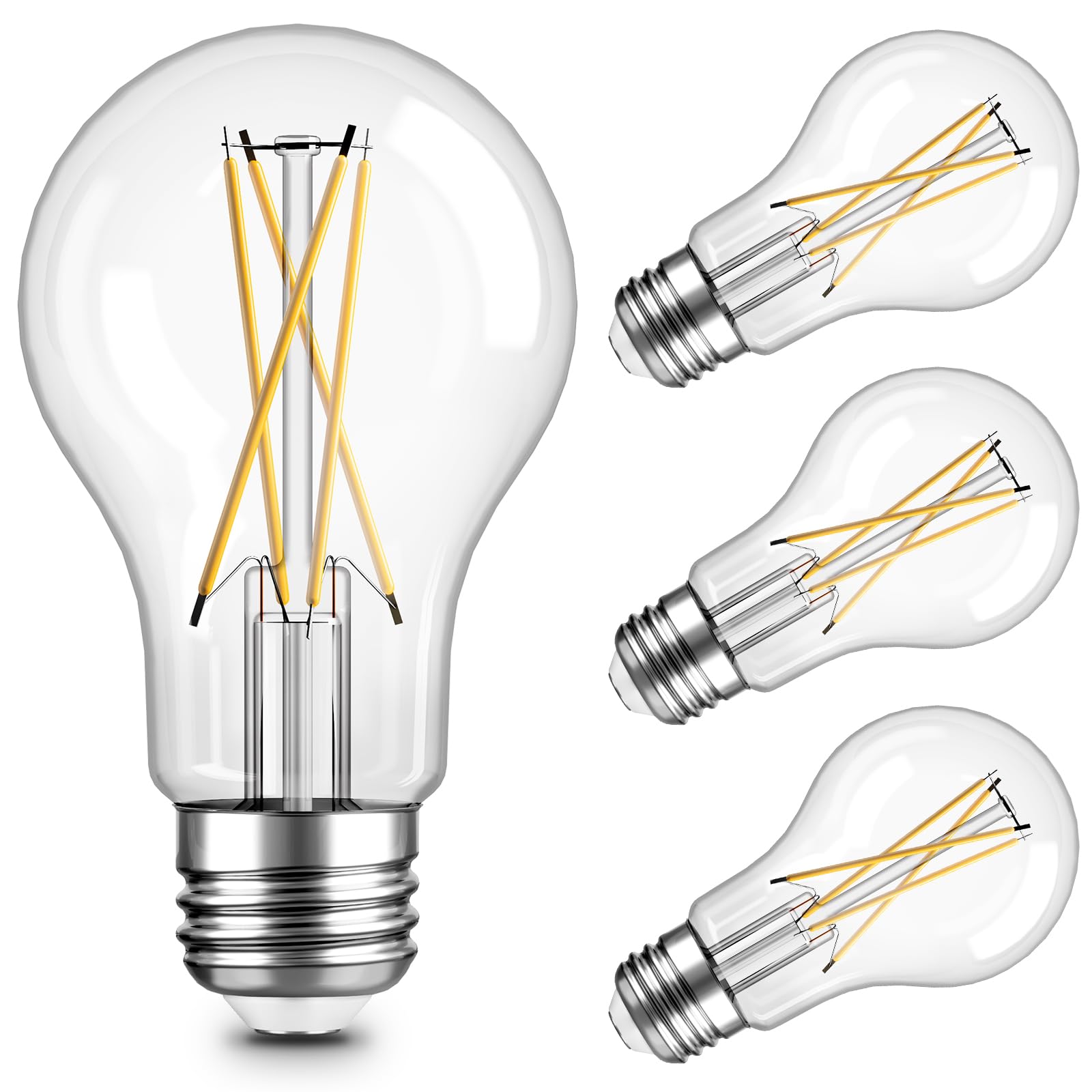 TJOY 6 Pack A19 Vintage LED Edison Bulbs, Dimmable Light Bulb 50W Equivalent, High Brightness 2700K Warm White, 5W E26 Standard Base, 470Lumens, CRI80+, Clear Glass Filament Bulb for Home, Farmhouse