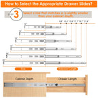 HBL’ 5 Pairs | Soft Close Drawer Slides 16 inch, Heavy Duty Cabinet Drawer Slides Replacement - Ball Bearing Full Extension, 200 LB Capacity, Made of Cold-Rolled Steel, Rust-Resistant & Long-Lasting.