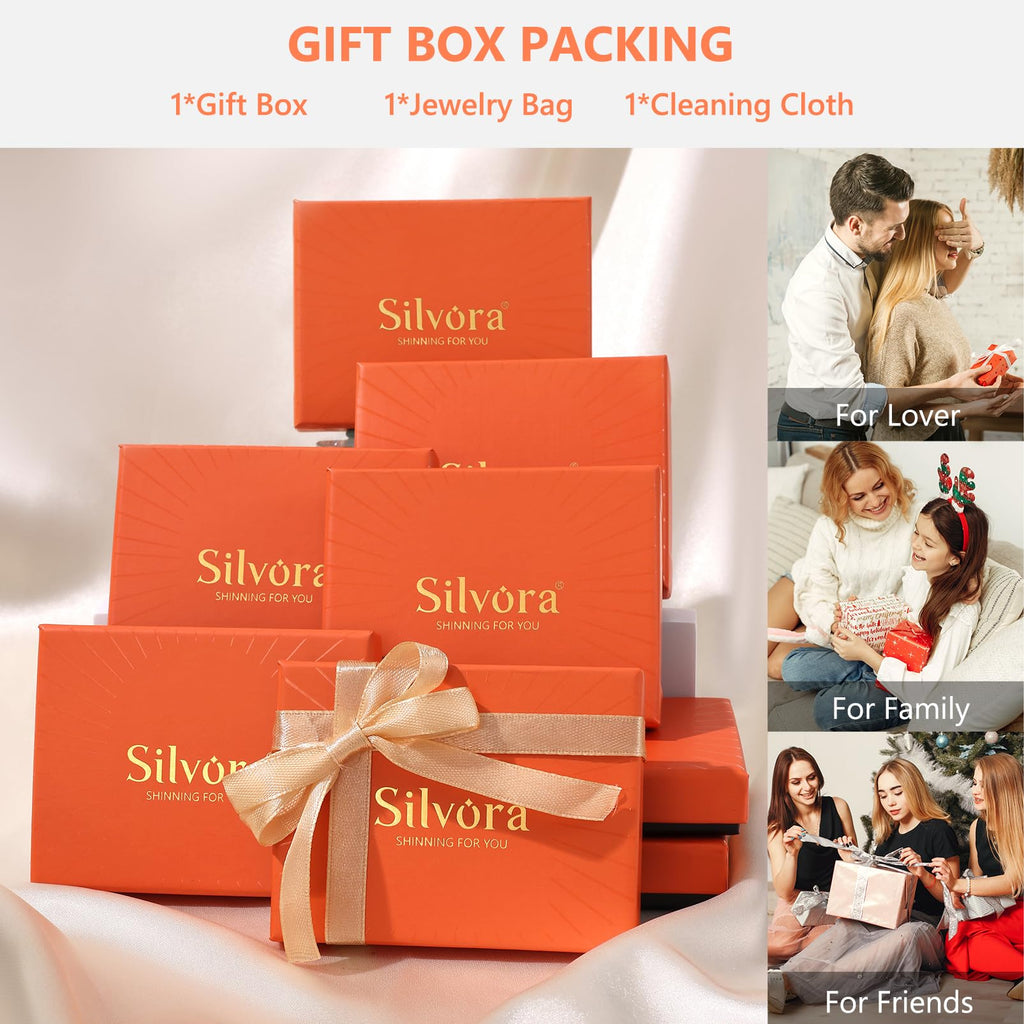 Silvora Rose Gold Huggie Earrings for Women, Small Chunky Hoops with 925 Sterling Silver Post, Lightweight Rose Gold Earrings, 8mm