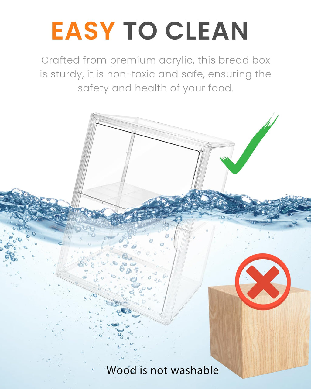 Bread Box,Large Bread Boxs for Kitchen Countertop - 4 Layers Adjustable Bread Storage Container,Clear Boxes for Kitchen Counter, Breads Box Airtight,Bread Holder,Perfect for Bagel Muffins（transparent）