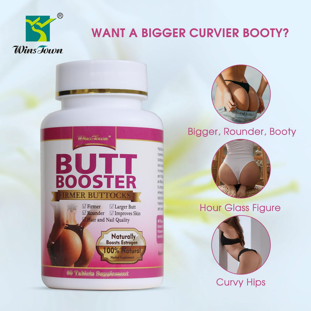 Wins Town Butt Booster Pills, Mention Buttocks Herbal Supplements, Plump Hips Enhancement Firming and Seductive, 60 Tablets