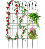 3 Packs Metal Garden Trellis for Climbing Plants (65.3'' x 40'') Rustproof Metal Garden Flower Rose Trellis, Outdoor Climbing Clematis Trellis Cucumbers Support for Courtyards Lawns