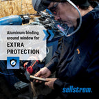 Sellstrom Advantage Face Shield - Lightweight Mask with Crown & Ratchet Headgear, for Work, Grinding, Cutting - ANSI Z87.1 - Clear Uncoated Polycarbonate Window