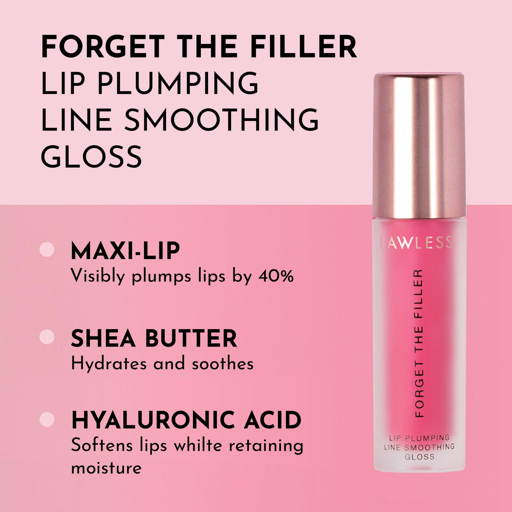 LAWLESS - Volumising Shine - Experience immediate and long-term visual benefits of filling, smoothing and moisturizing with our Lawless Forget The Filler Lip-P Lip Gloss