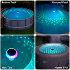 Blansong Solar Pool Chlorine Floater 2 Pack Adjustable Release Swimming Pool Chlorine Tablet Floater with Color Changing Floating Dispenser with Romote Control and Timer IP68 Waterproof