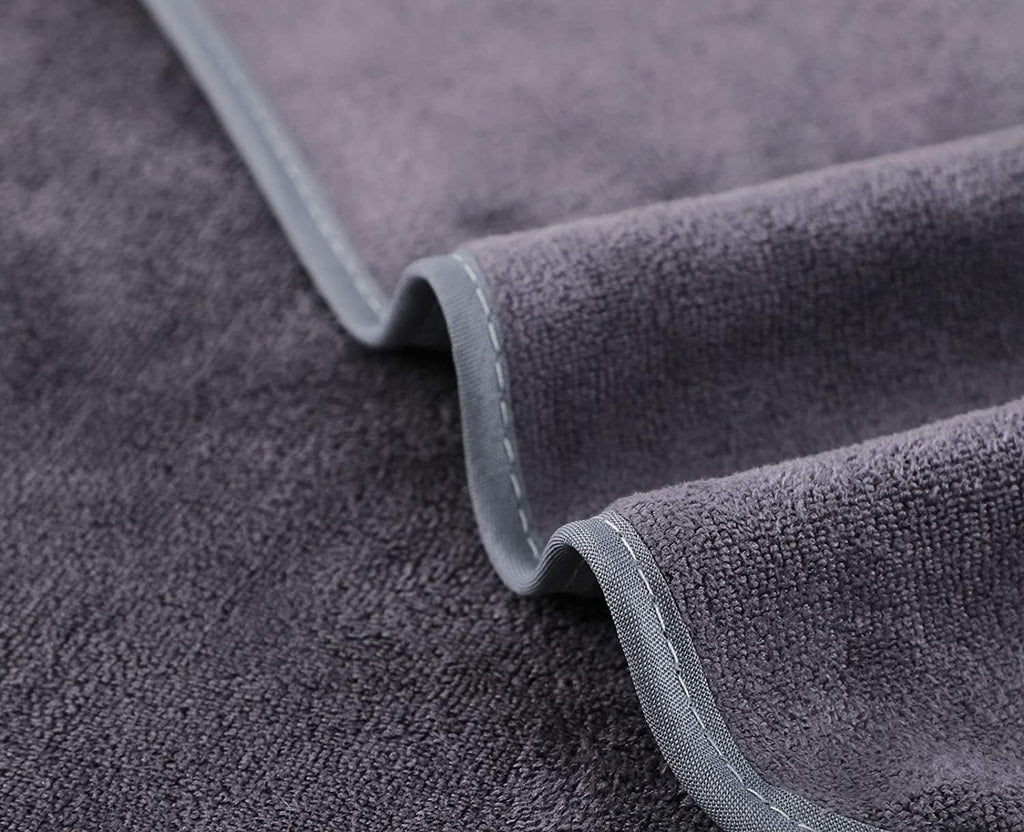 Wuwahold Microfiber Gym Towels Bigger Size Super Soft for Exercise Fitness, Sports, Workout, 380-GSM 15-Inch x 31-Inch Quick-Drying Towels (3 Pack, Pure Grey+Blue+Purple)