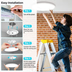libtit 13 Inch Led Flush Mount Ceiling Light Fixtures,3200lm 28W 3 Color 3000K 4500K 6000K Selectable, Low Profile Thin Surface Mount Lighting Fixture for Bathroom Kitchen Office (White, 12 Pack)