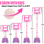 Kids Basketball Hoop, Adjustable Height Toddler Basketball Hoop Indoor Toys