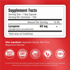 Immortal Herbs Lycopene Supplement for Men 60mg, 120 Capsules, Natural Tomato Extract Powder, 4 Month Supply, 100% Veg Lycopene Complex, Non-GMO and Gluten Free Carotenoid Supplement