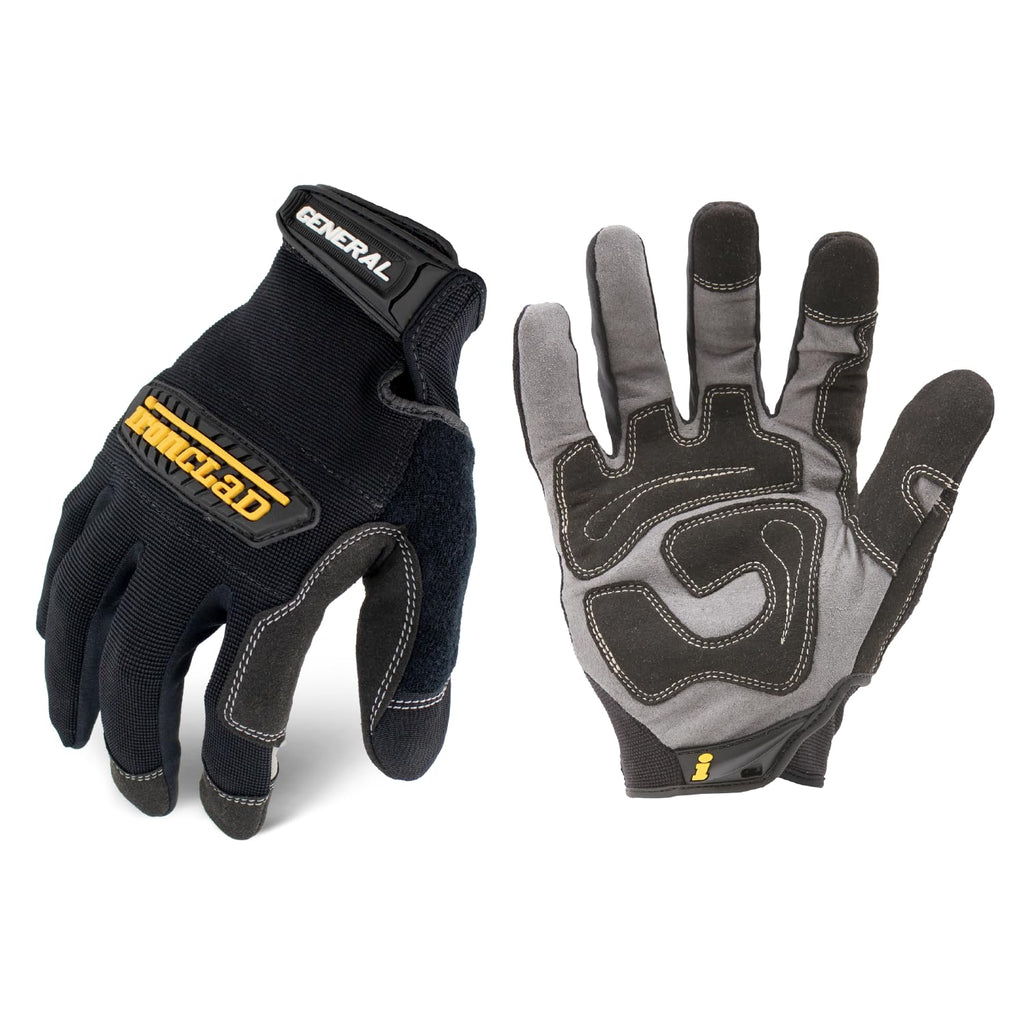 Ironclad General Utility Work Gloves GUG, All-Purpose, Performance Fit, Durable, Machine Washable, Sized XX-Large, (1 Pair) Black