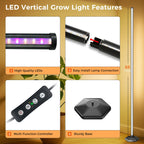 boostool 2 Pcs Grow Lights for Indoor Plants, 44W 384 Led Full Spectrum Plant Light, 5.4FT Adjustable Length Standing Grow Light with Timer/Six Leg Base for Greenhouse/Garden