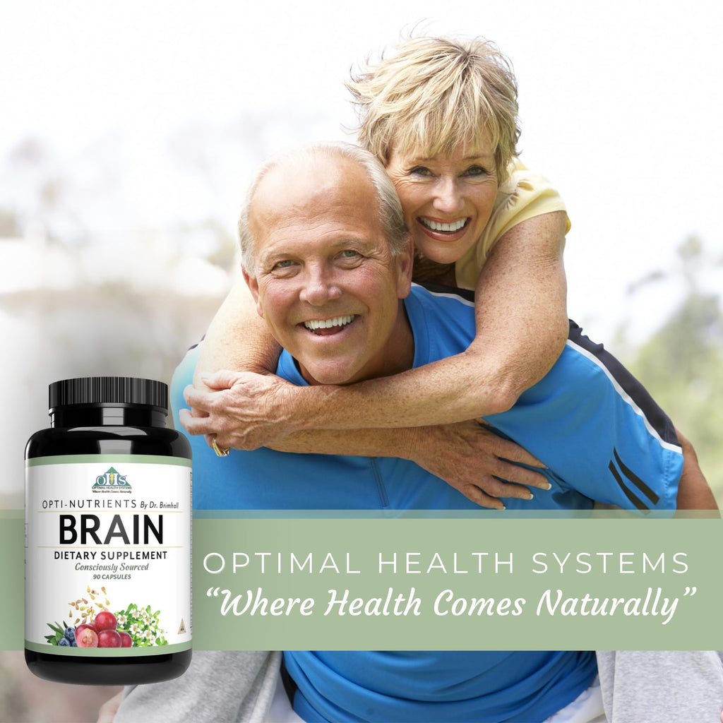 Optimal Health Systems Brain | Most Comprehensive Nootropic + Enzyme Delivery | 700 mg Scientific Neuroenhancment Blend | Boost Mood, Memory & Focus | 90 Capsules