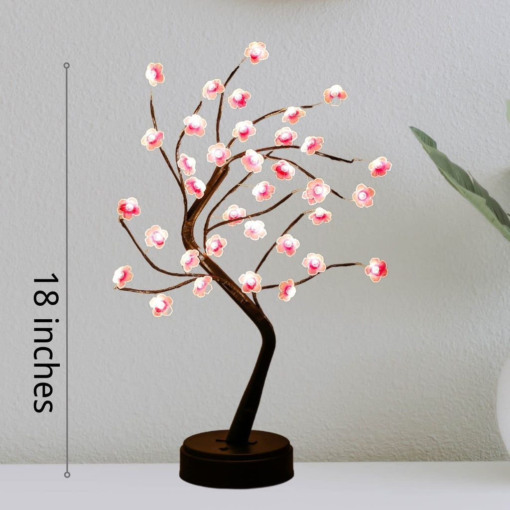 Cherry Blossom Tree Light 18inch 36 Led,Japanese Decor,Battery/USB Operated