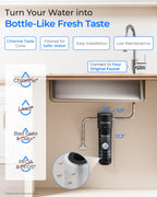 Waterdrop 10UA Under Sink Water Filter System, Reduces PFAS, PFOA/PFOS, Lead, Chlorine, Bad Taste & Odor, Under Counter Water Filter Connects Directly to Your Faucet, NSF/ANSI 42 Certified, 1 Year