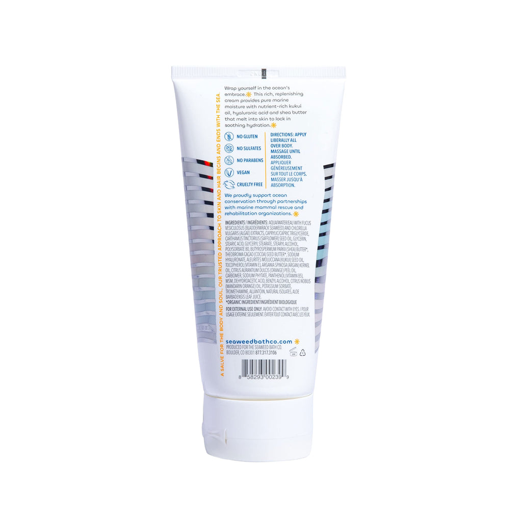 Seaweed Bath Co. Hydrate Body Cream, Citrus Vanilla Scent, 6 Ounce, Nourishing Hand & Body Lotion Moisturizer for Dry Skin, with Sustainably Harvested Seaweed, Kukui Oil, Hyaluronic Acid, Shea Butter