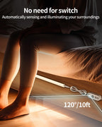 ASOKO Motion Sensor Dimmable Led Under Cabinet Lighting Plug in - 3 Pcs 12 inches Linkable Counter Light Bars, Led Closet Light Daylight White 4500K
