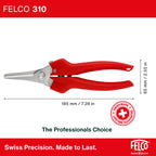 Felco F310 Pruning Snips – 7.3" Lightweight Garden Clippers for Fine Trimming & Harvesting | Pruning Shears for Gardening | Garden Snips and Pruners with Forged Aluminum Handles, Precision Tip