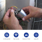 [UL Recognized] 7.5 uF MFD Capacitor ±6%, 370/440 VAC CBB65 Round Run Capacitor, Single Run Capacitor Replacement for AC Fan Motor, Condenser, Air Conditioner, Heat Pump HVAC System