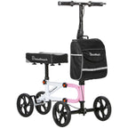 BlessReach Economy Knee Scooter Steerable Knee Walker for Foot Injuries Compact Crutch Alternative with Dual Braking System (Pink)