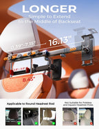 LISEN iPad Holder for Car Tablet Mount, 4 in 1 Adjust Arm Back Seat Stand