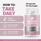 (3 Pack) DermaEssentials Capsules - Official Derma Essentials Supplement, Premium Formula, Natural Vitamins for Health & Wellness - 180 Capsules for 3 Months