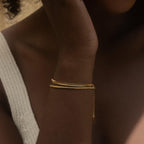 Gold Chain Bracelet for Women Men Trendy - 14K Gold Plated Bracelet Dainty Gold Snake Link Bracelet Stack Simple Jewelry Chain Set Adjustable Bracelet Accessories for Dad Husband 3 Pcs