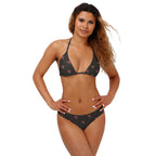 FOCO Women's NFL Team Logo Ladies Bathing Swim Wear Suit, Mini Print-Bikini Top, Small