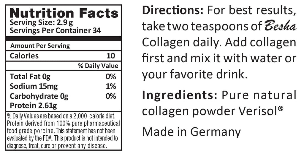 BESHA INC Verisol Collagen Bioactive Peptides (Natural Collagen Powder) Made in Germany