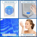 Urinal Screens Deodorizer 32 Pack Urinal Deodorizer Scented Urinal Screen Anti-Splash Urinal Screen for Urinals in Restrooms Restaurants Office Schools (16 Blue+16 Orange)