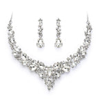 BriLove Women's Wedding Statement Necklace Dangle Earring Jewelry Clear