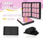 Trading Card Binder 9 Pocket,Card Binder 900 Pockets,Card Book Holder Cards with 50 Removable Sleeves,3-Ring Zip Design MTG/TCG/Sport Collectible Trading Card Albums Gifts for Boys and Girls (Pink)