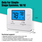 Suuwer Non-Programmable Thermostats for Home 1 Heat/1 Cool Conventional Single-Stage Systems (Blue Backlight)