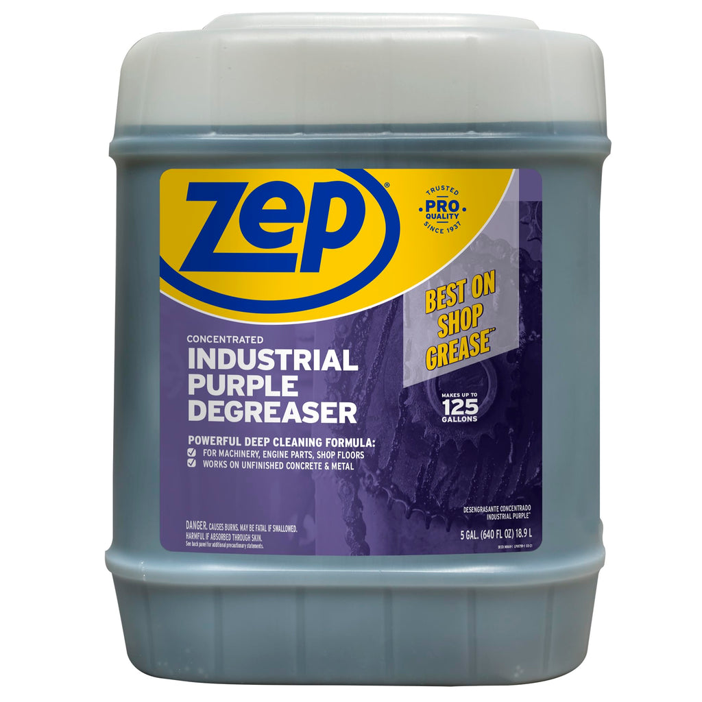 Zep Industrial Purple Cleaner and Degreaser Concentrate - 5 Gallon (Case of 1) R45815- Easy to Rinse Formula