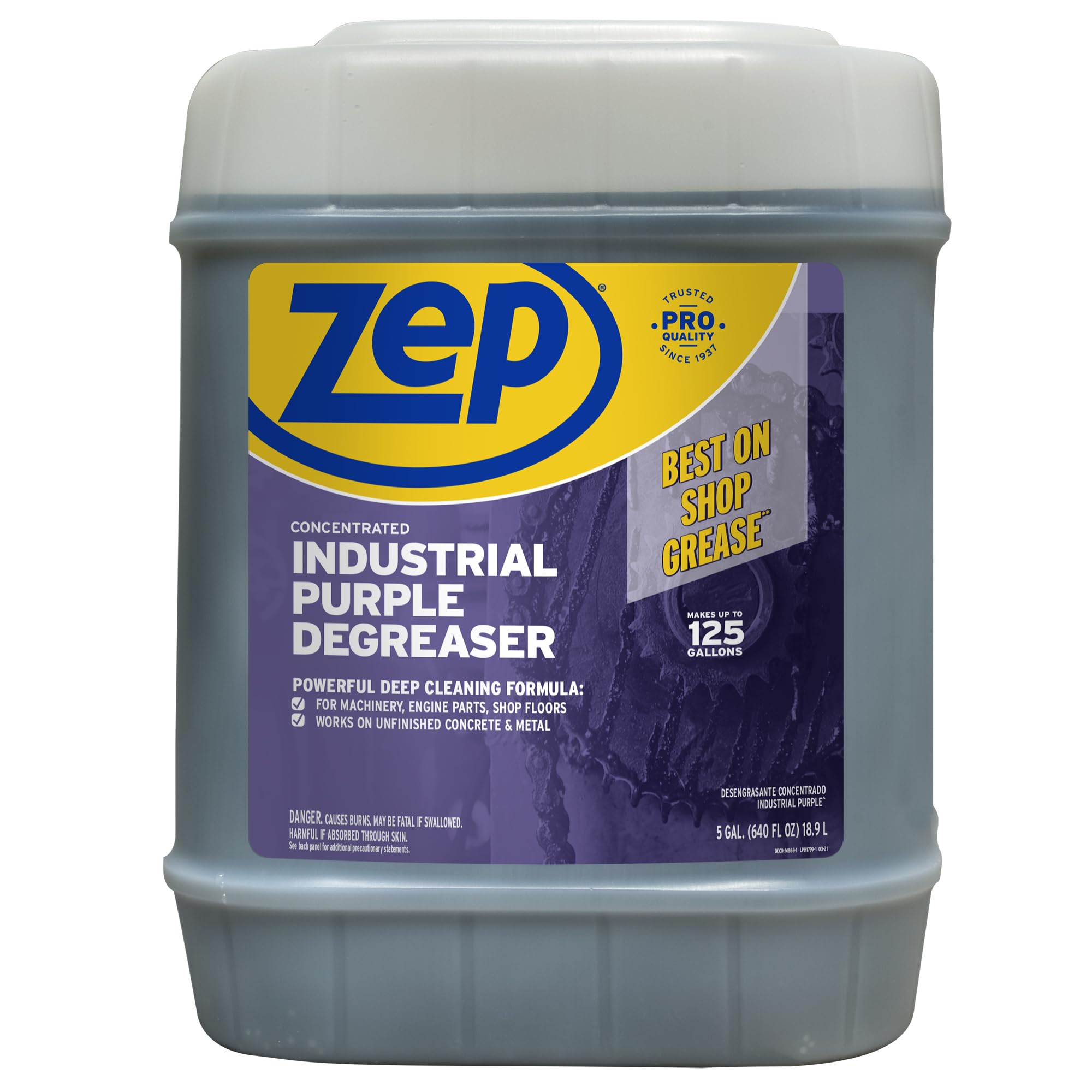 Zep Industrial Purple Cleaner and Degreaser Concentrate - 5 Gallon (Case of 1) R45815- Easy to Rinse Formula