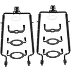 Mornajina 2Packs 7 8 9 10 inch Lamp Shade Harp Holder, Adjustable Lamp Harps and Finals, Fit both Standard Lamp Rod and E26 E27 Light Base UNO Fitter Adapter Converter Finial Set (Black)